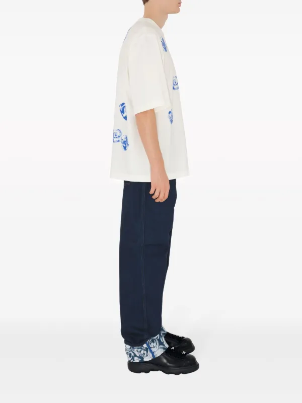 Burberry Rose-print Cotton T-shirt | White | FARFETCH JO