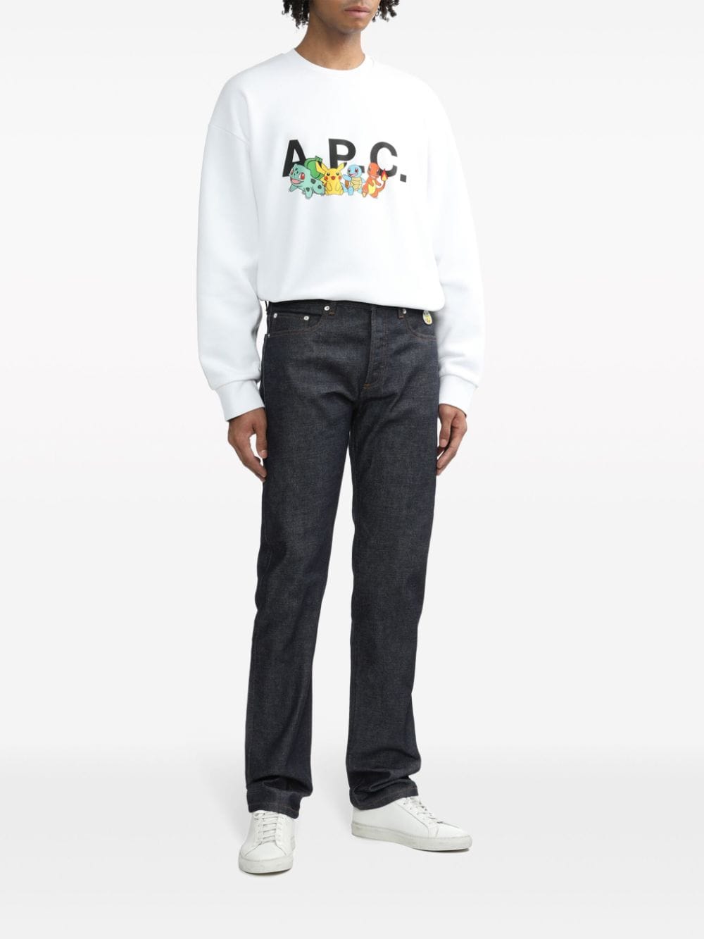 Shop Apc X Pokemon New Standard Straight-leg Jeans In Grey