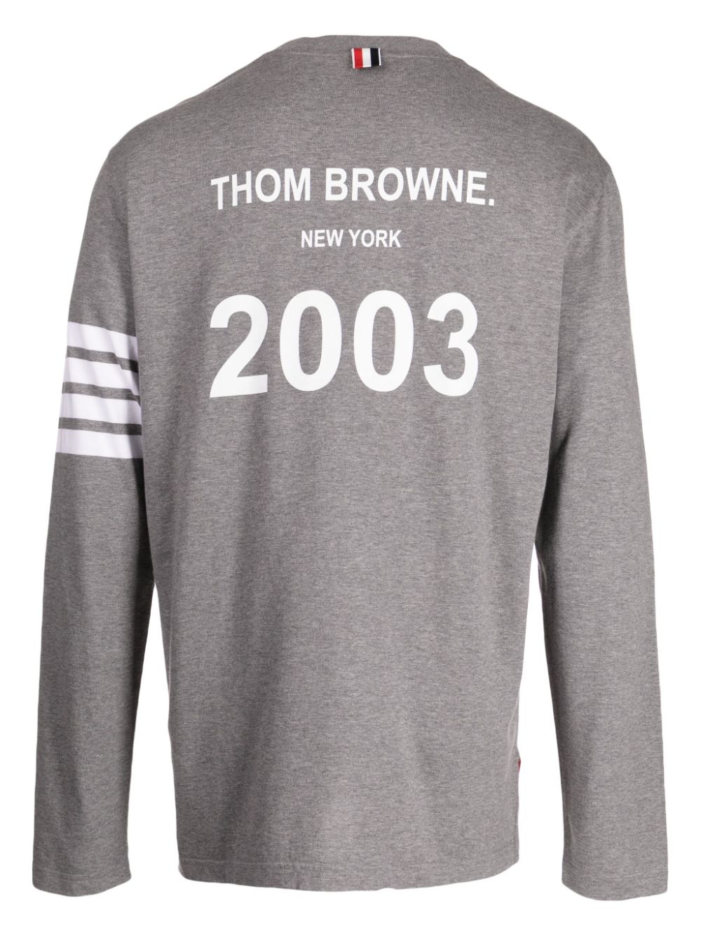 Thom Browne stripe-detail cotton T-shirt - Grijs