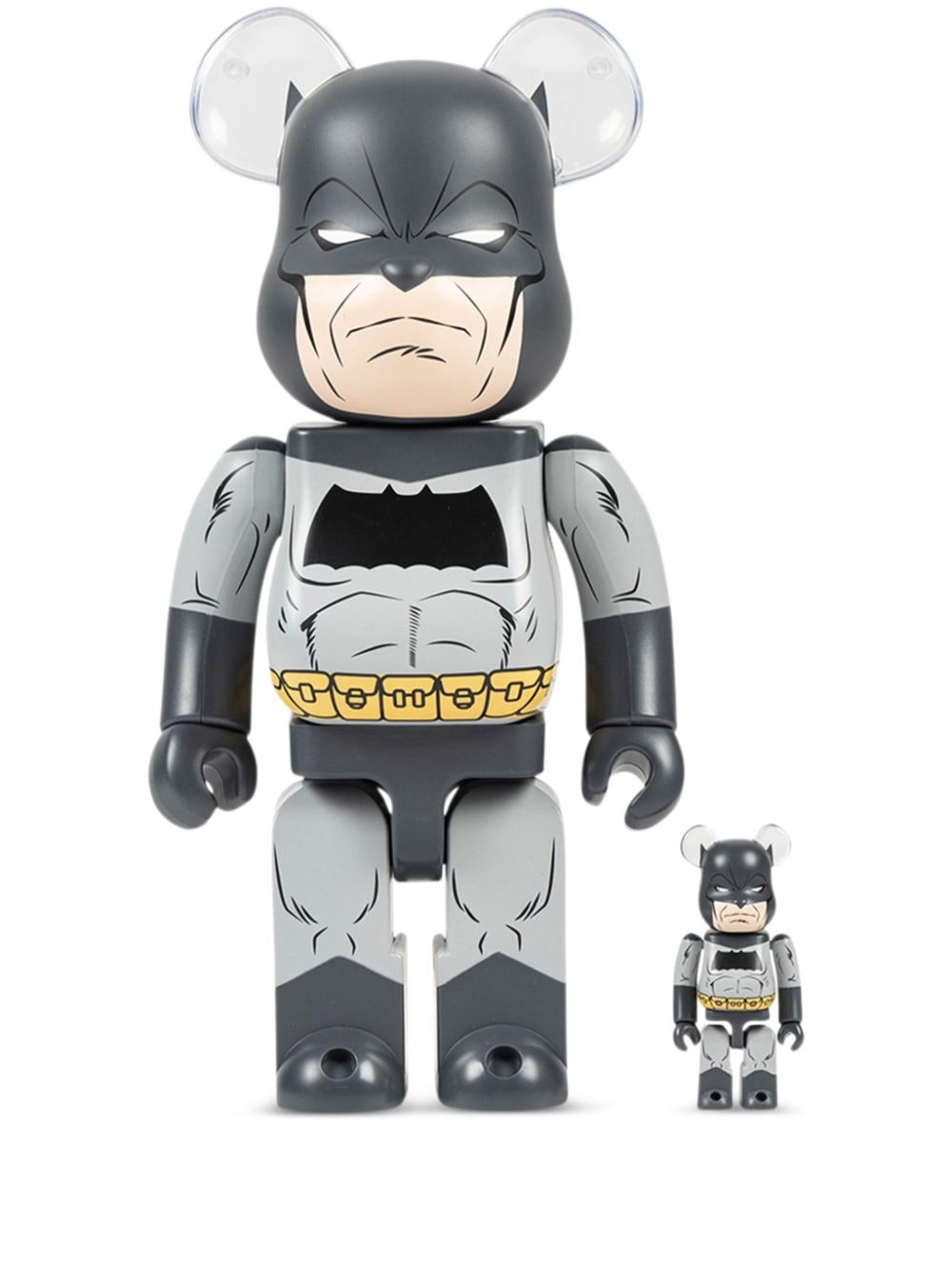 Medicom Toy X Batman The Dark Knight Returns Be@rbrick 100% And 400% Figure Set In Grey