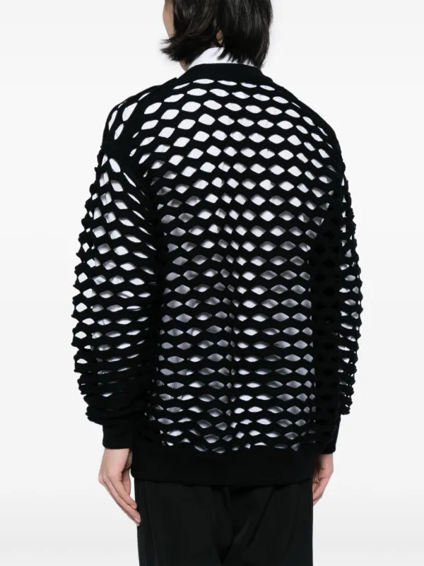 Junya Watanabe MAN Laser cut-detail crew-neck Jumper | Black