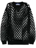 Junya Watanabe MAN laser cut-detail crew-neck jumper - Black