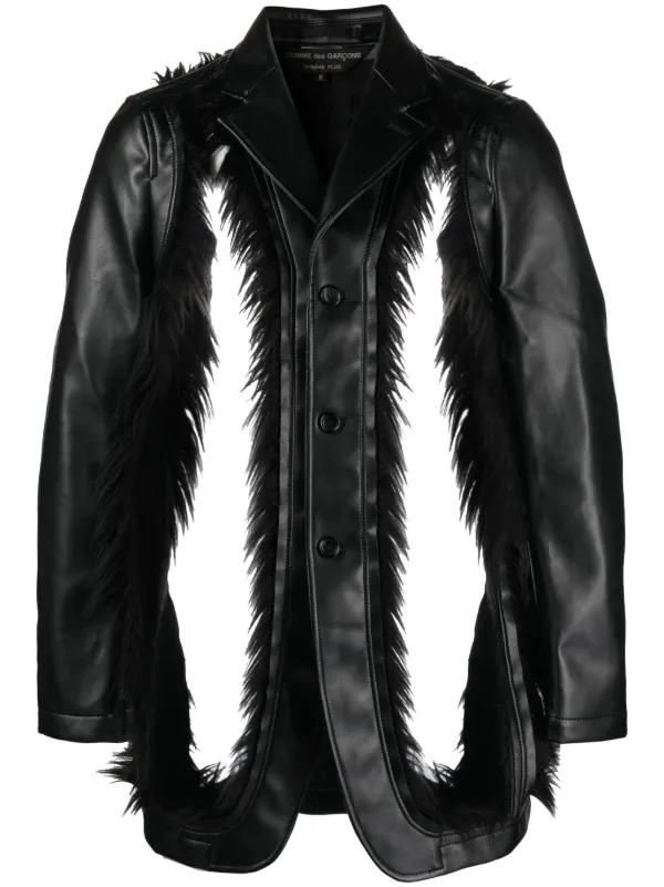 Comme Des Garçons Homme Plus Cutout faux-fur Blazer | Black