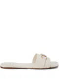 Ferragamo crystal-embellished slides - White