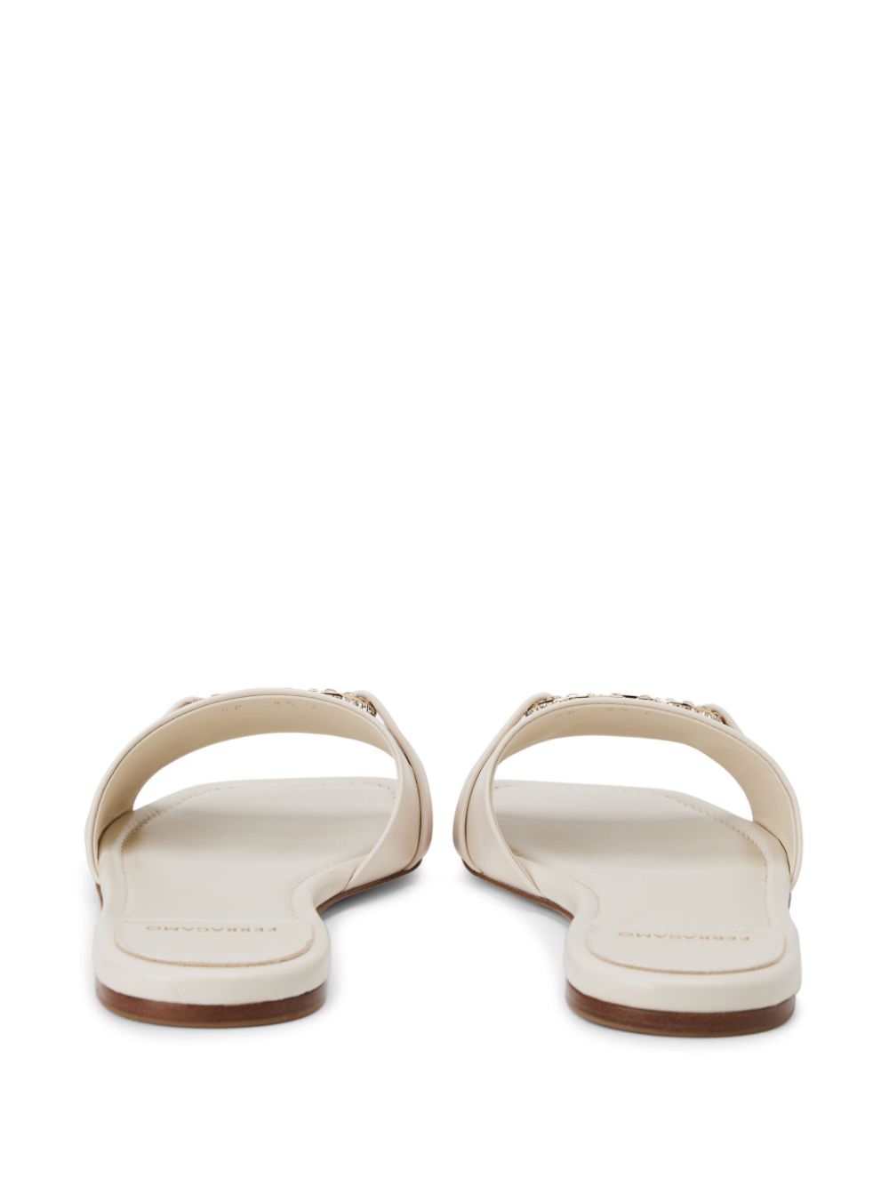 Ferragamo crystal-embellished slides White