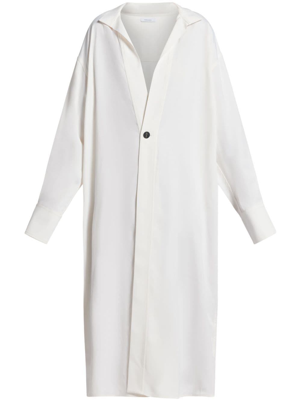 Ferragamo V-neck Wool Dress In White
