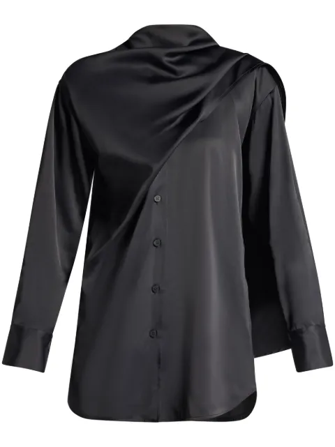 Ferragamo shawl detail satin-finished shirt
