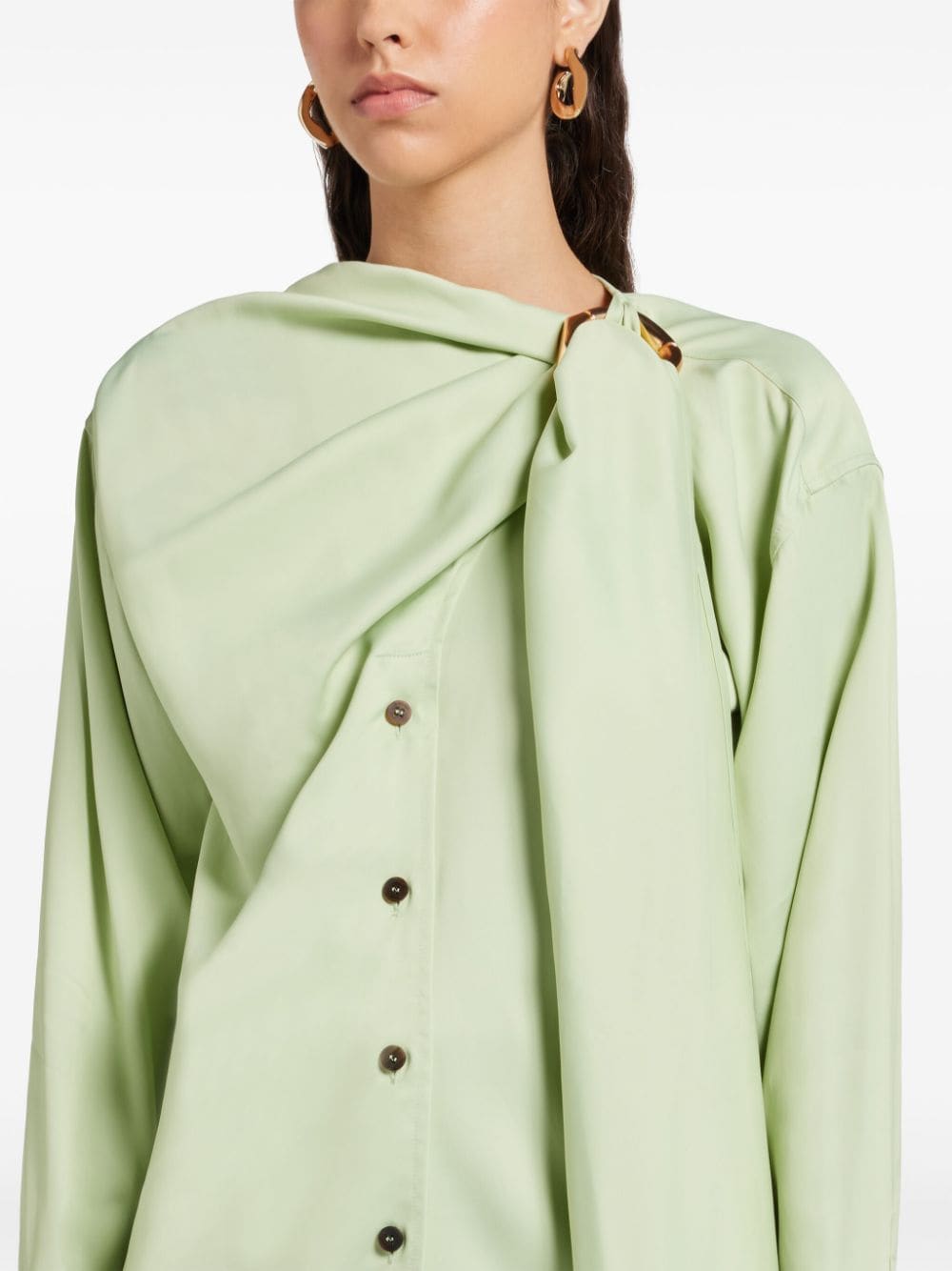 Ferragamo Overhemd met gedrapeerd detail Groen