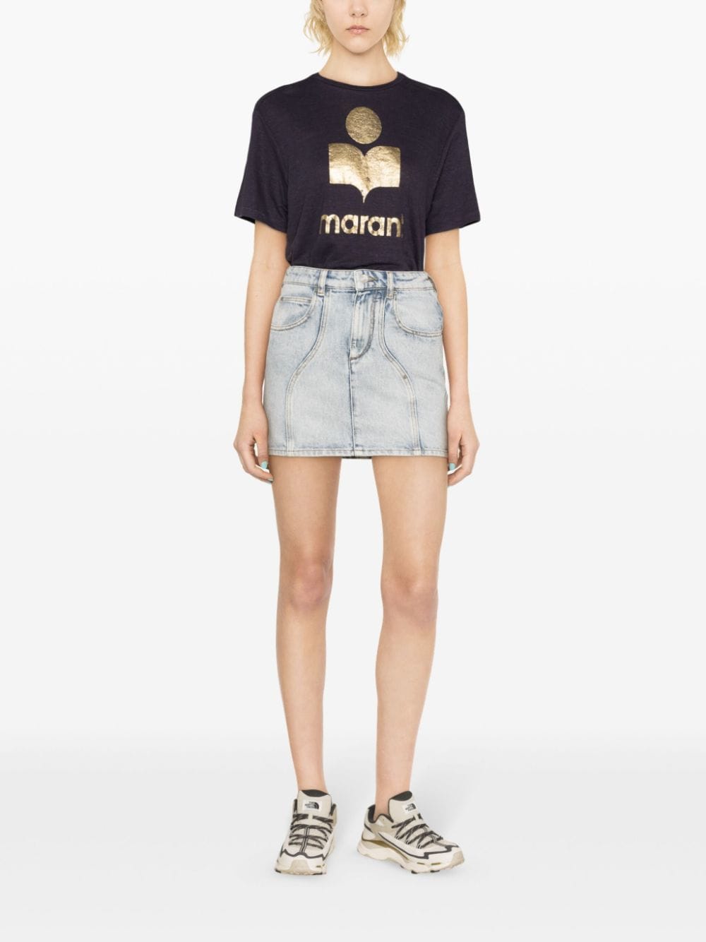 Shop Marant Etoile Vesna Denim Miniskirt In Blue