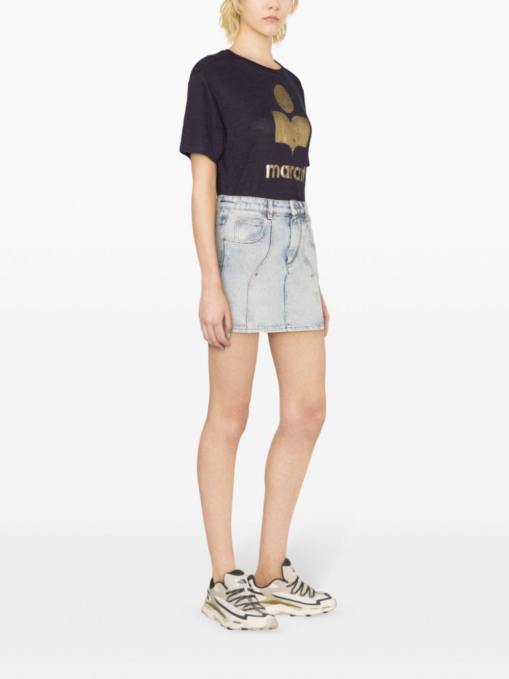 Shop Marant Etoile Vesna Denim Miniskirt In Blue