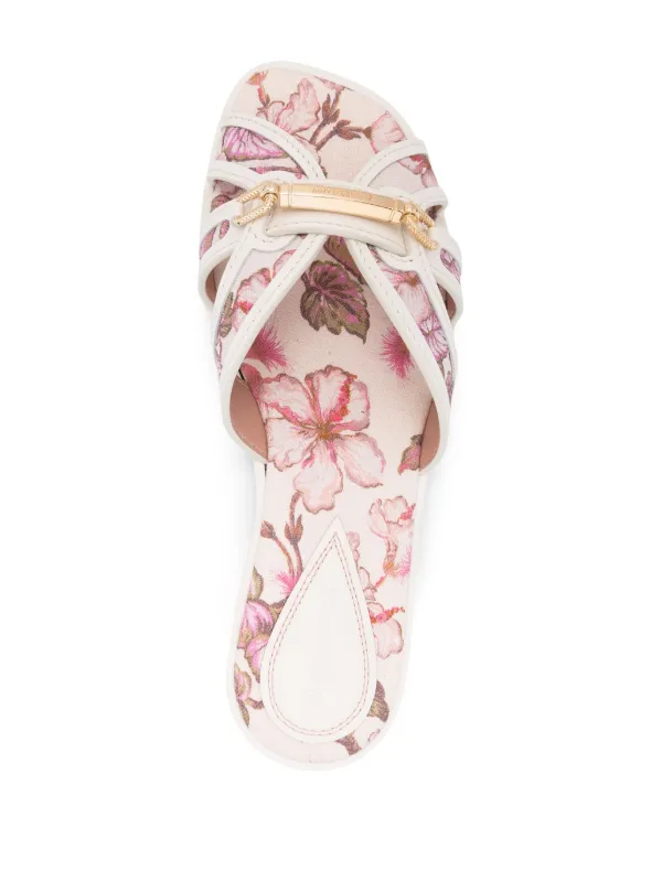 Floral print flat on sale sandals