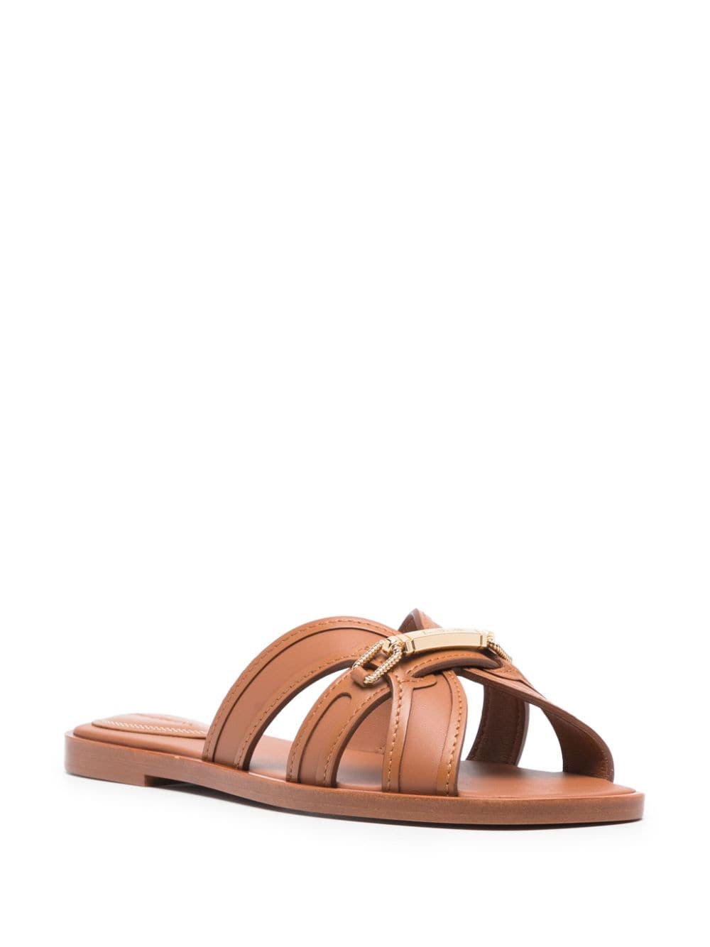 Shop Zimmermann Prisma Leather Sandals In Brown