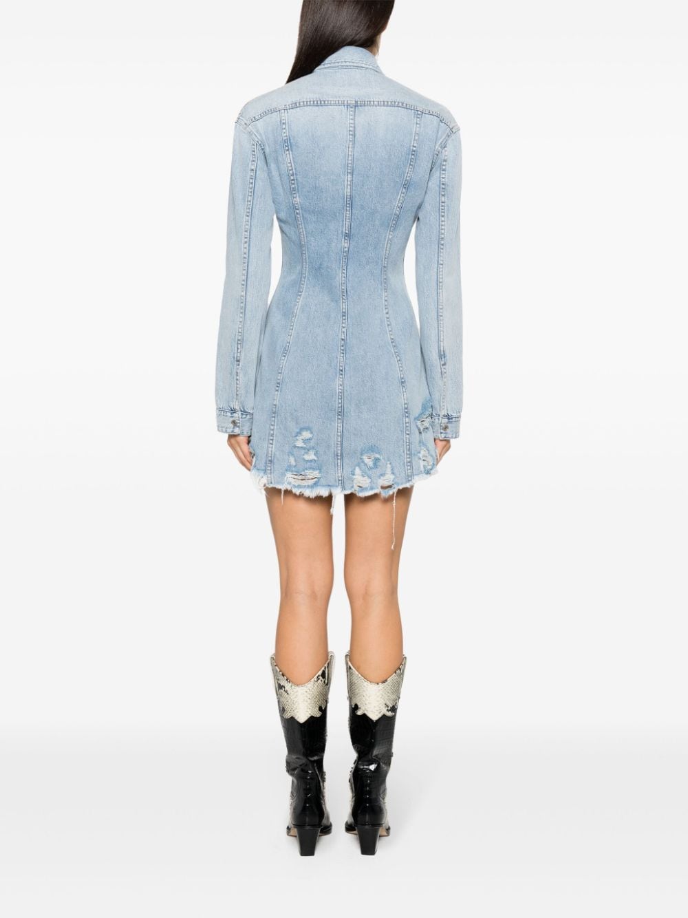 Shop 7 For All Mankind Unwind Denim Shirtdress In Blue