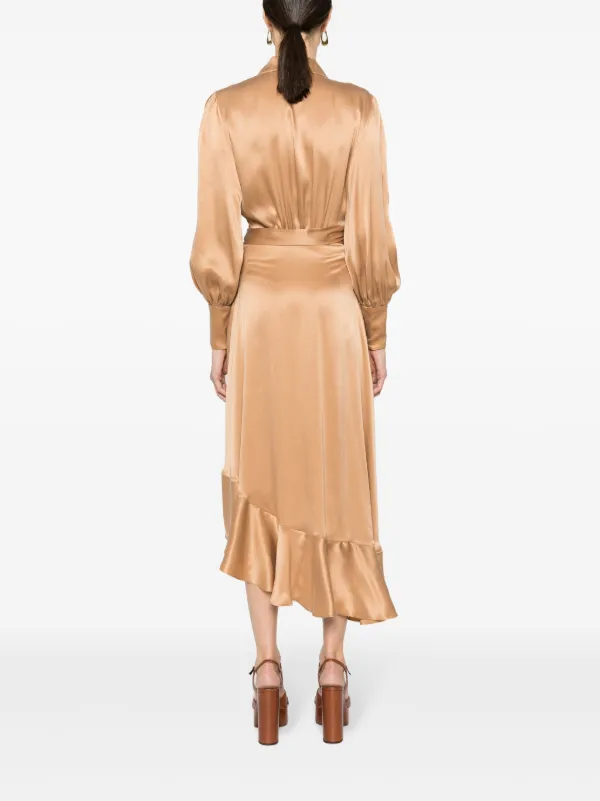 Zimmermann wrap silk offers dress beige