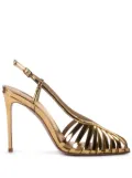 Le Silla Cage slingback leather pumps - Gold