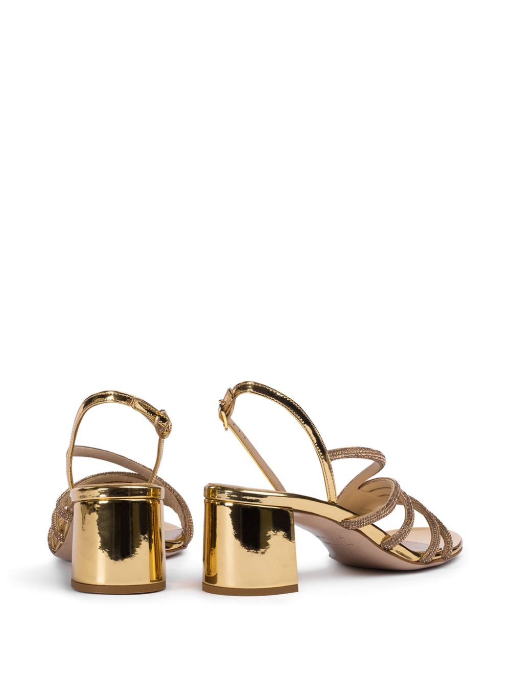 Shop Le Silla Scarlet 60mm Crystal Sandals In Gold