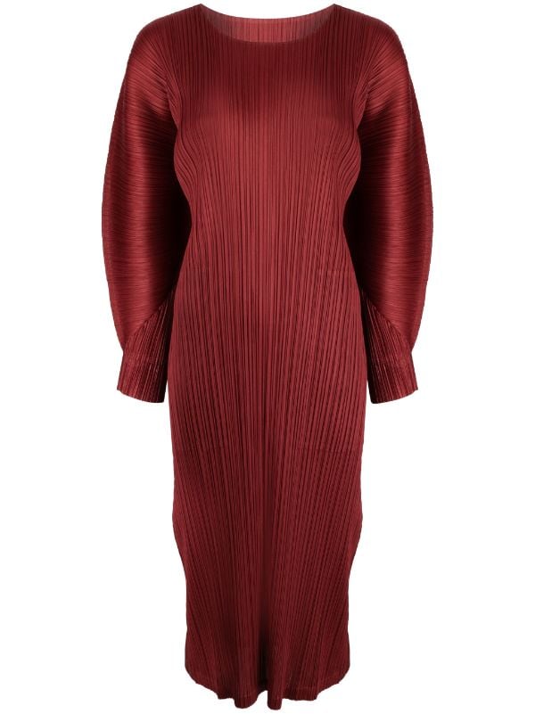 Pleats Please Issey Miyake November plisse midi dress women Polyester 3 Red