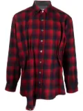Maison Margiela x Pendleton checked wool playsuit shirt - Red