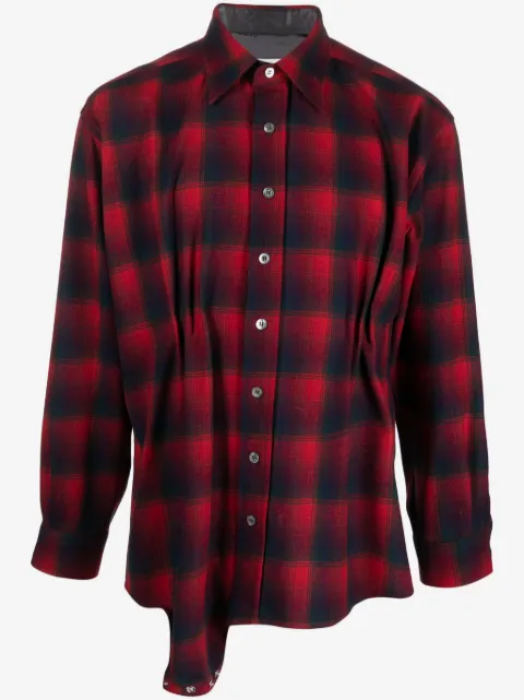 Maison Margiela x Pendleton checked wool playsuit shirt