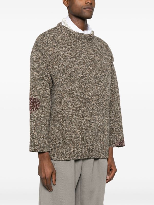 Maison Margiela Mended intarsia-knit Jumper - Farfetch