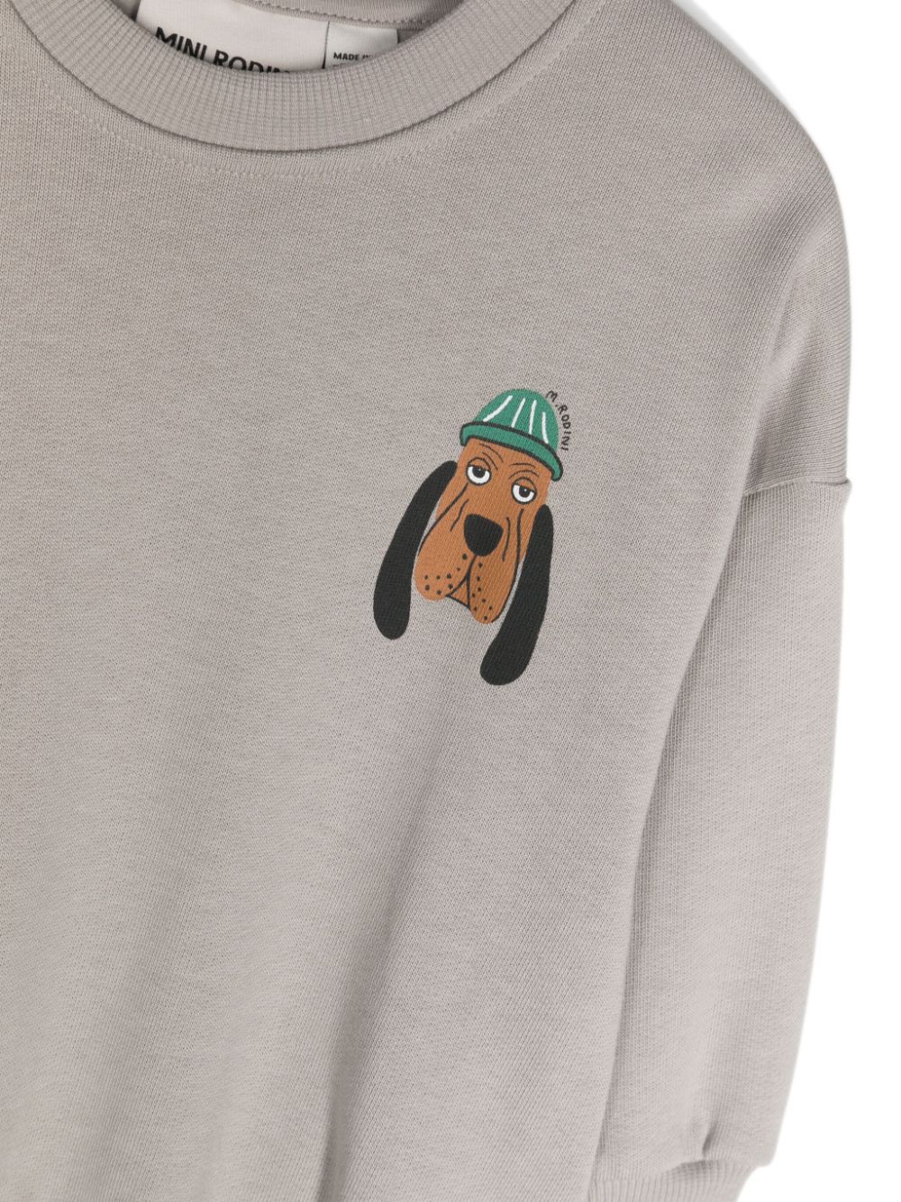 Shop Mini Rodini Bloodhound Organic Cotton Sweatshirt In Grey