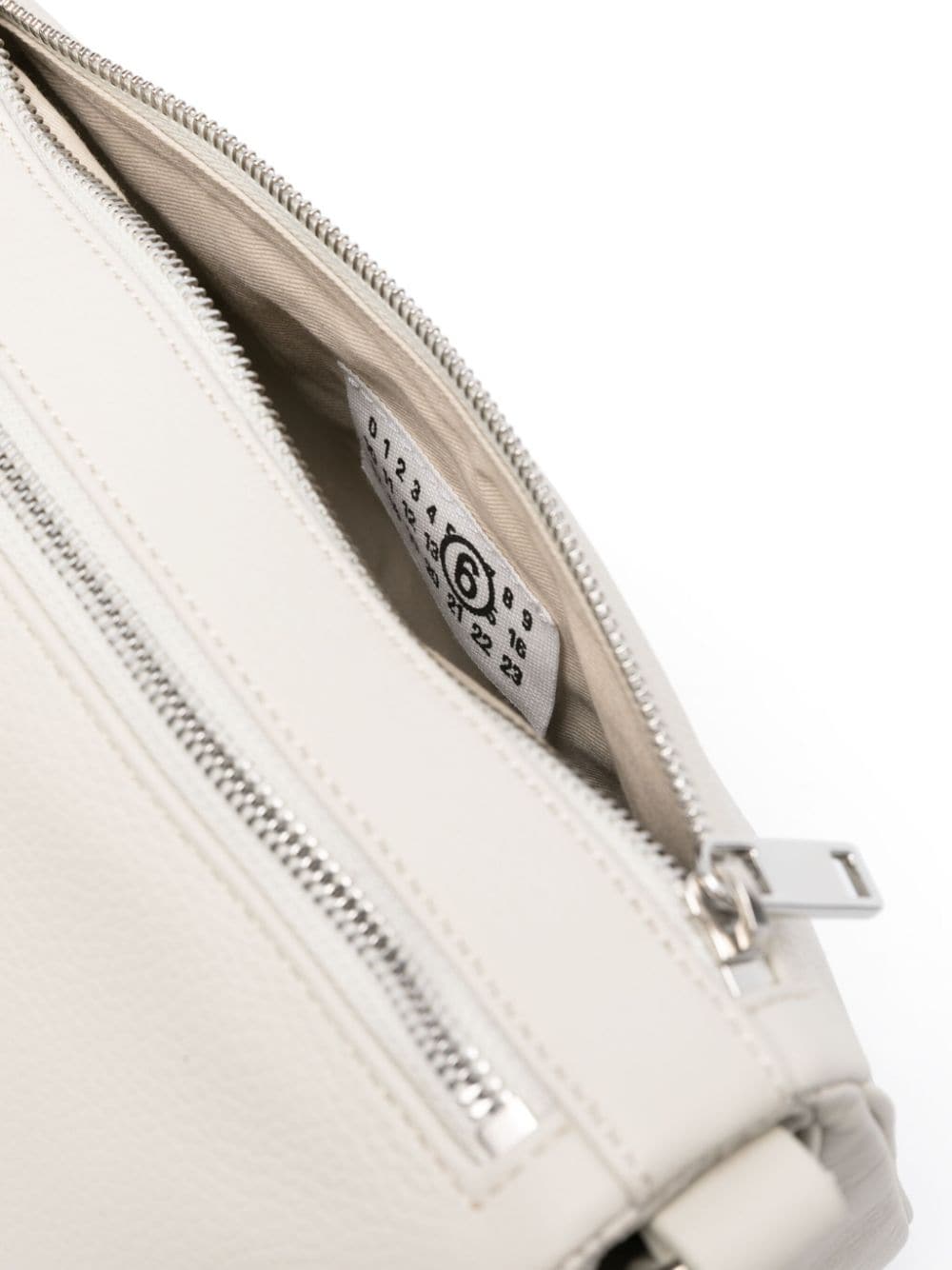 Shop Mm6 Maison Margiela Double Compartment Shoulder Bag In Neutrals
