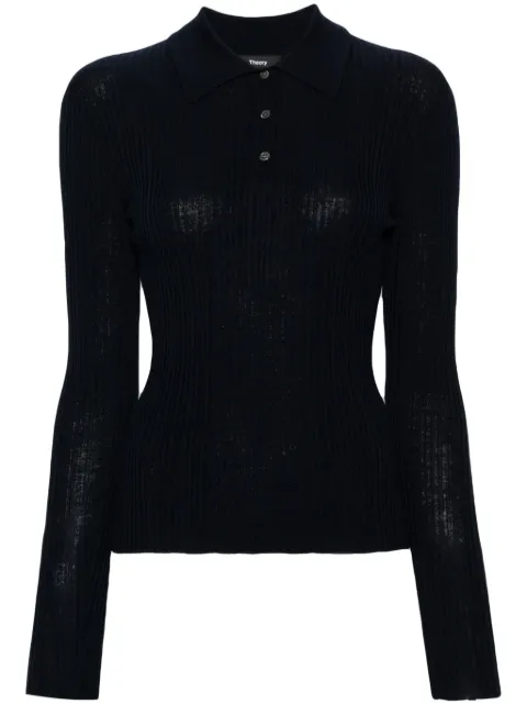Theory ribbed-knit polo shirt
