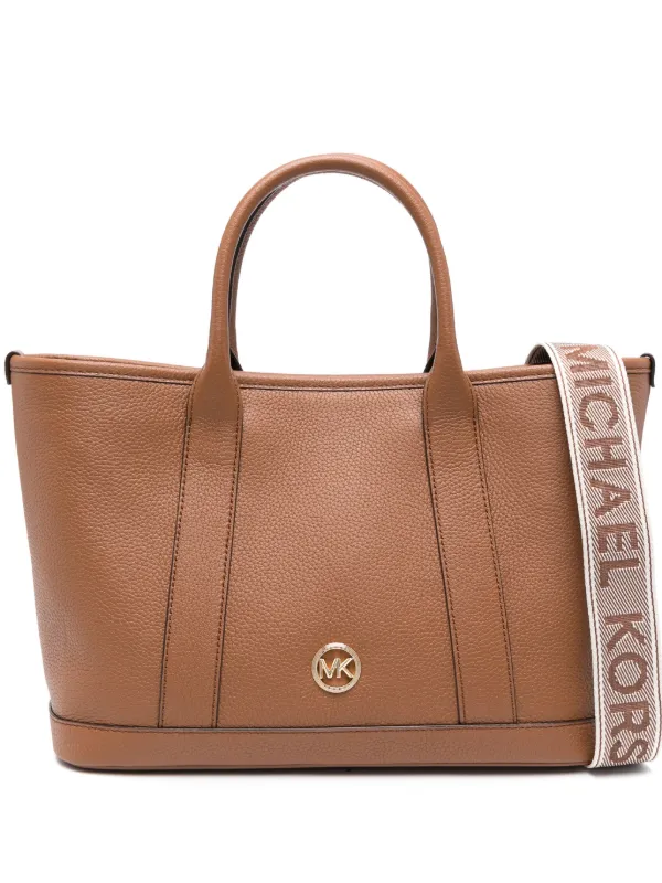 Michael Michael Kors logo plaque Leather Tote Bag Brown FARFETCH UK