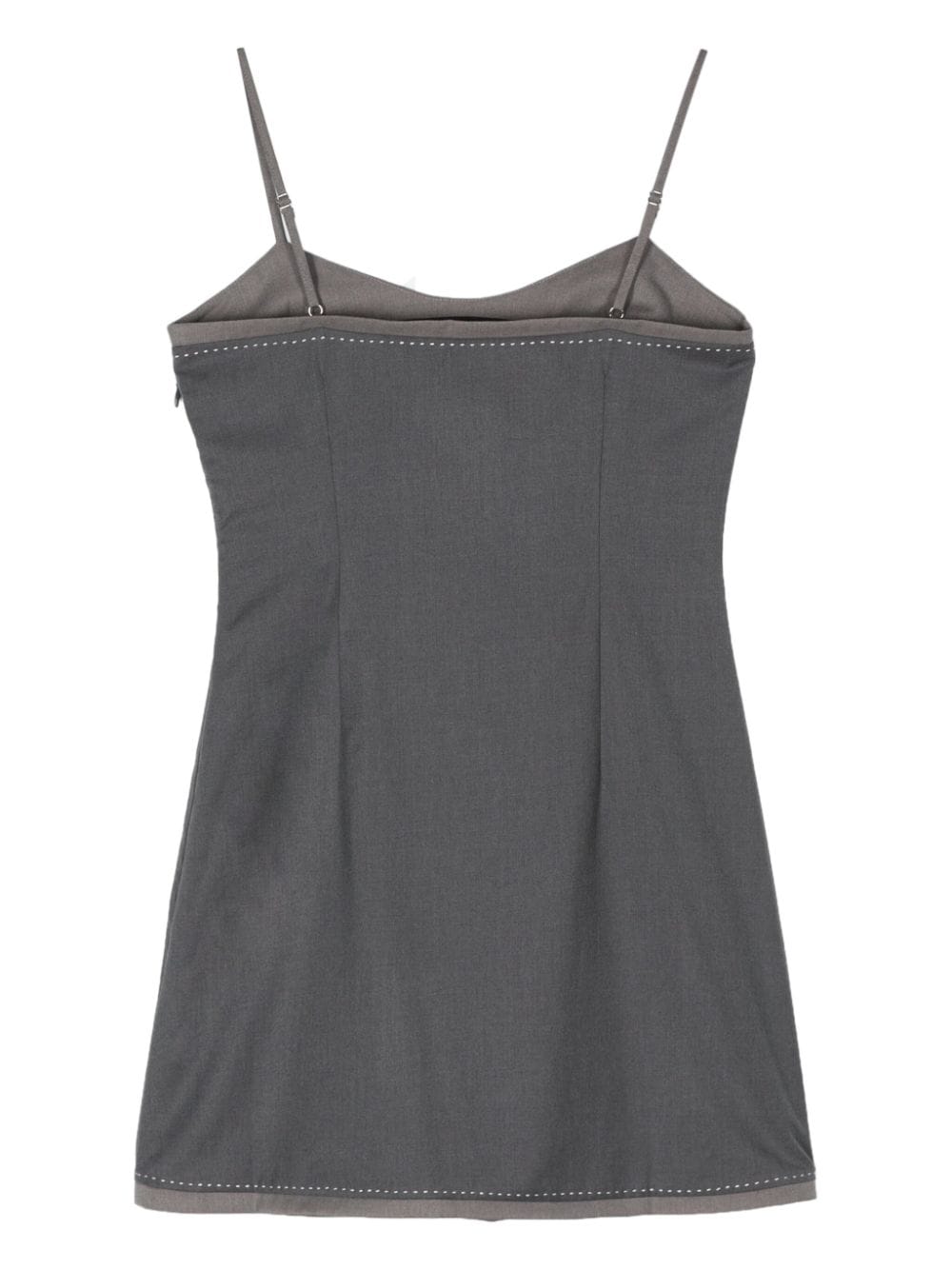 Shop Remain Spaghetti-strap Contrast-stitching Minidress In Grey