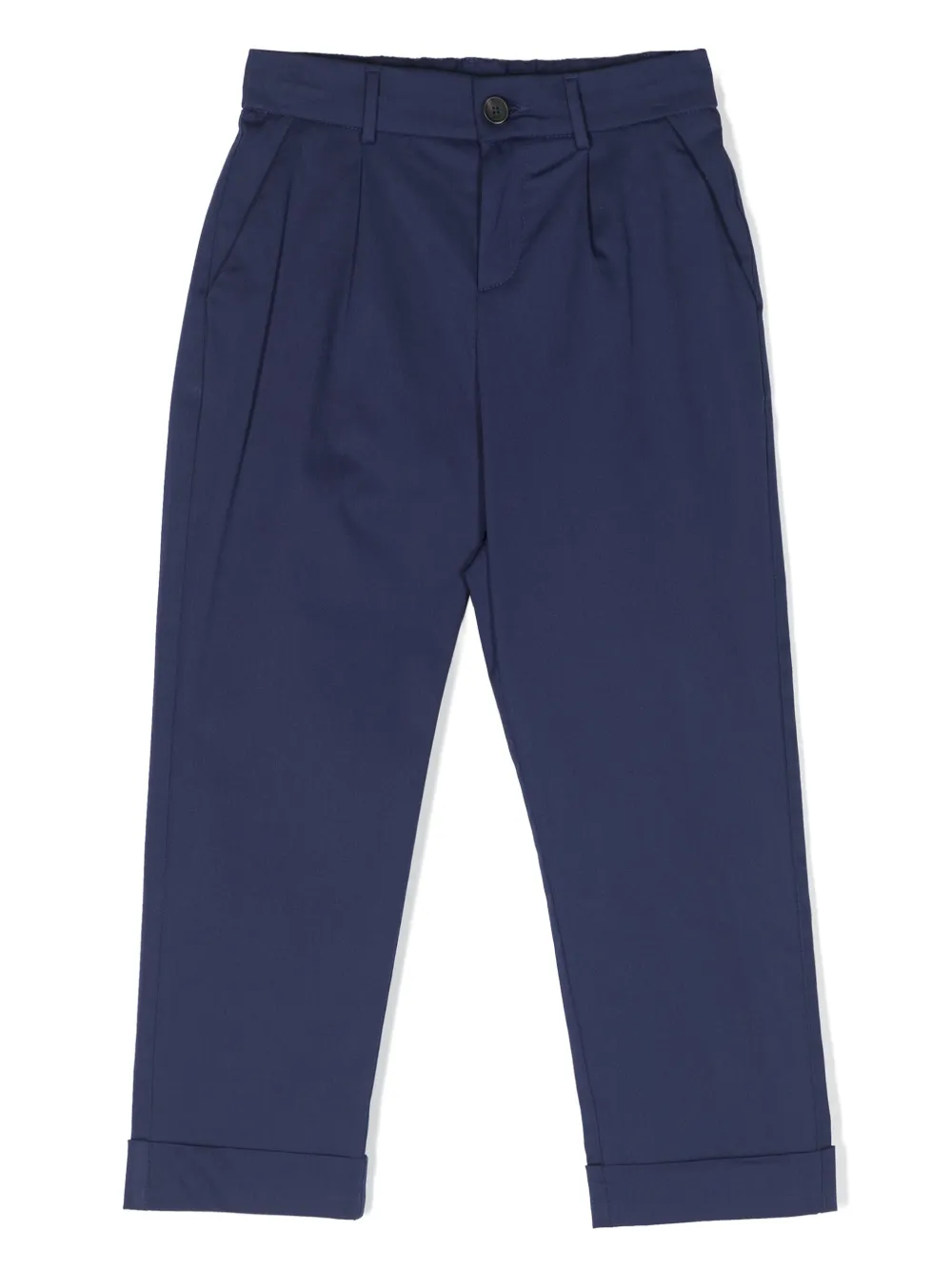 Shop Fendi Logo-patch Cotton Chinos In Blue