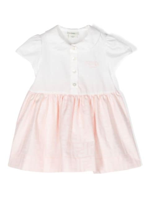 Fendi Kids FF-jacquard cotton flared dress