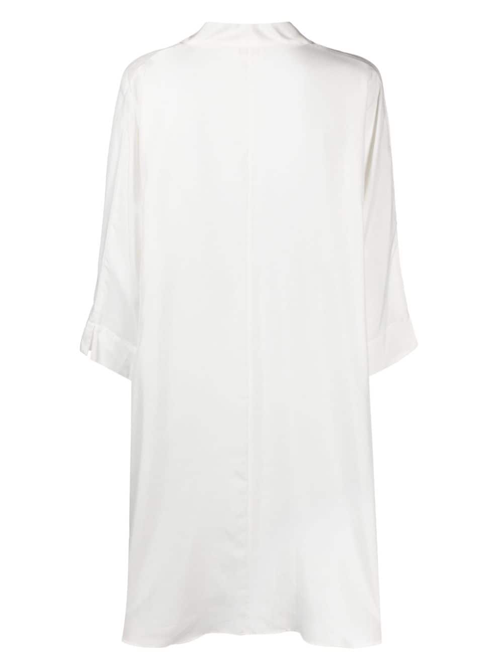 Shop P.a.r.o.s.h V-neck Silk Midi Dress In White