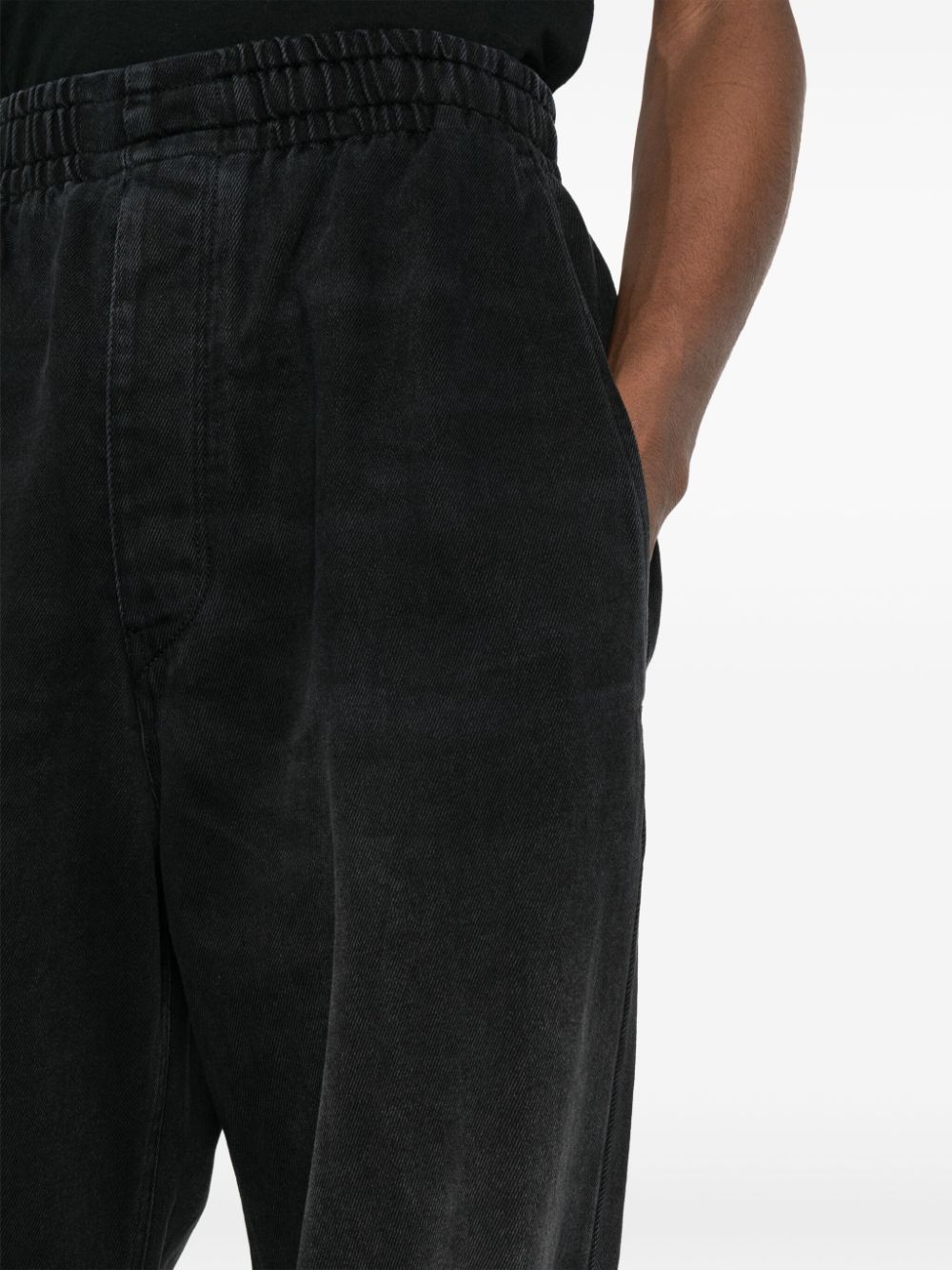 Shop Marant Elasticated-waist Straight-leg Trousers In Black