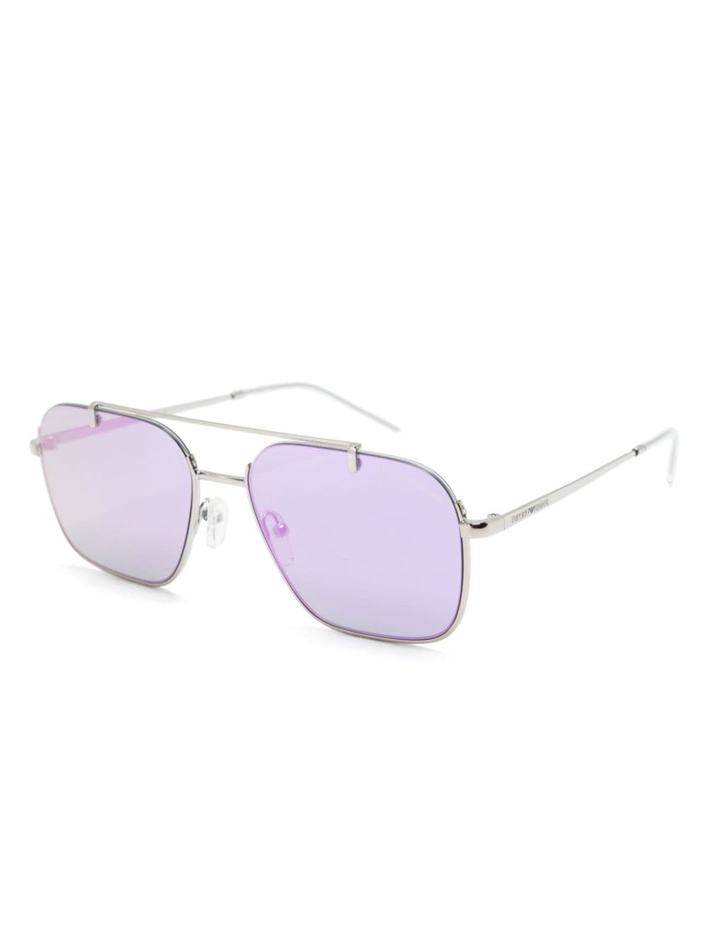Shop Emporio Armani Geometric-frame Sunglasses In Silver