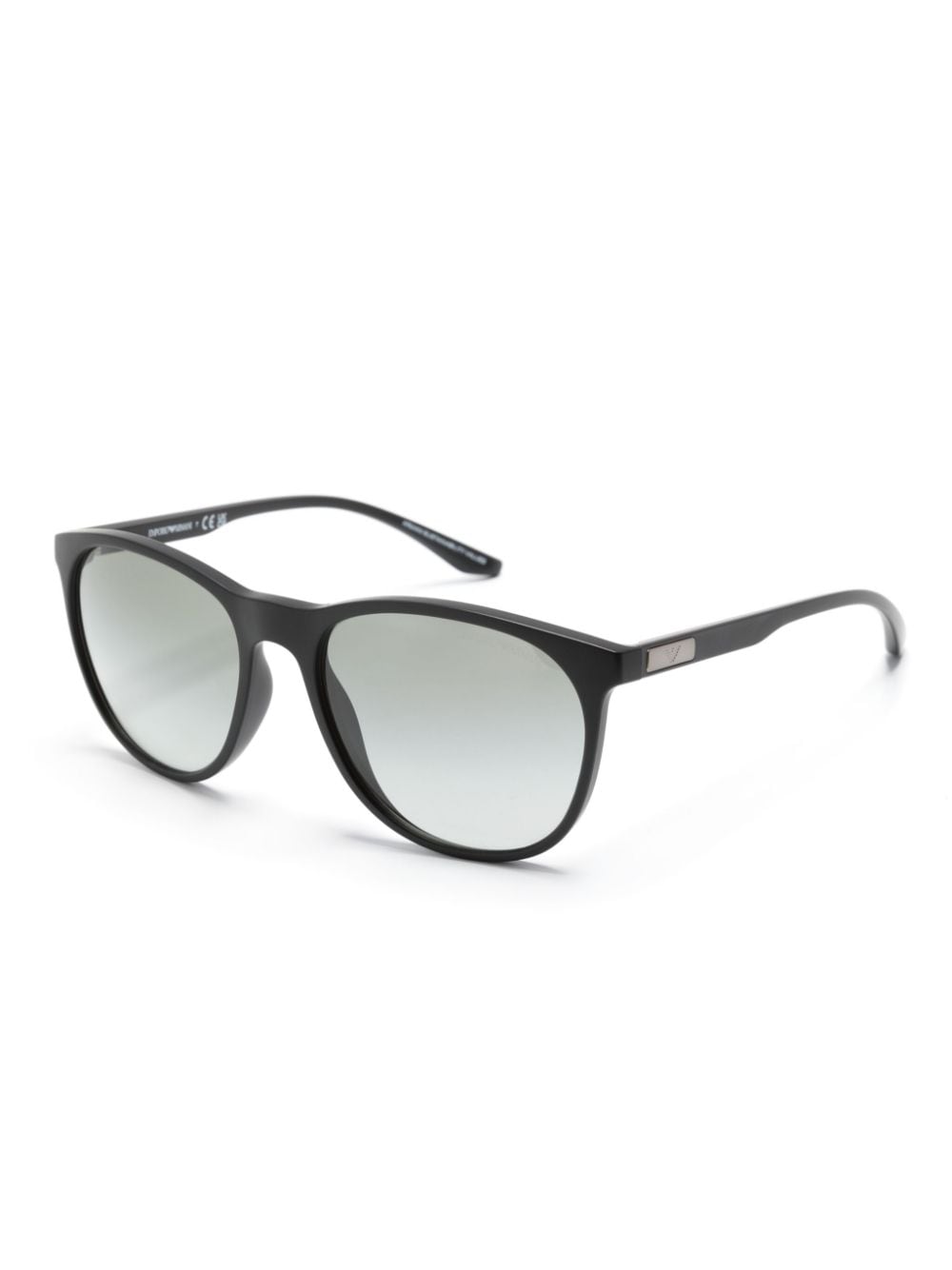 Shop Emporio Armani Round-frame Sunglasses In Black