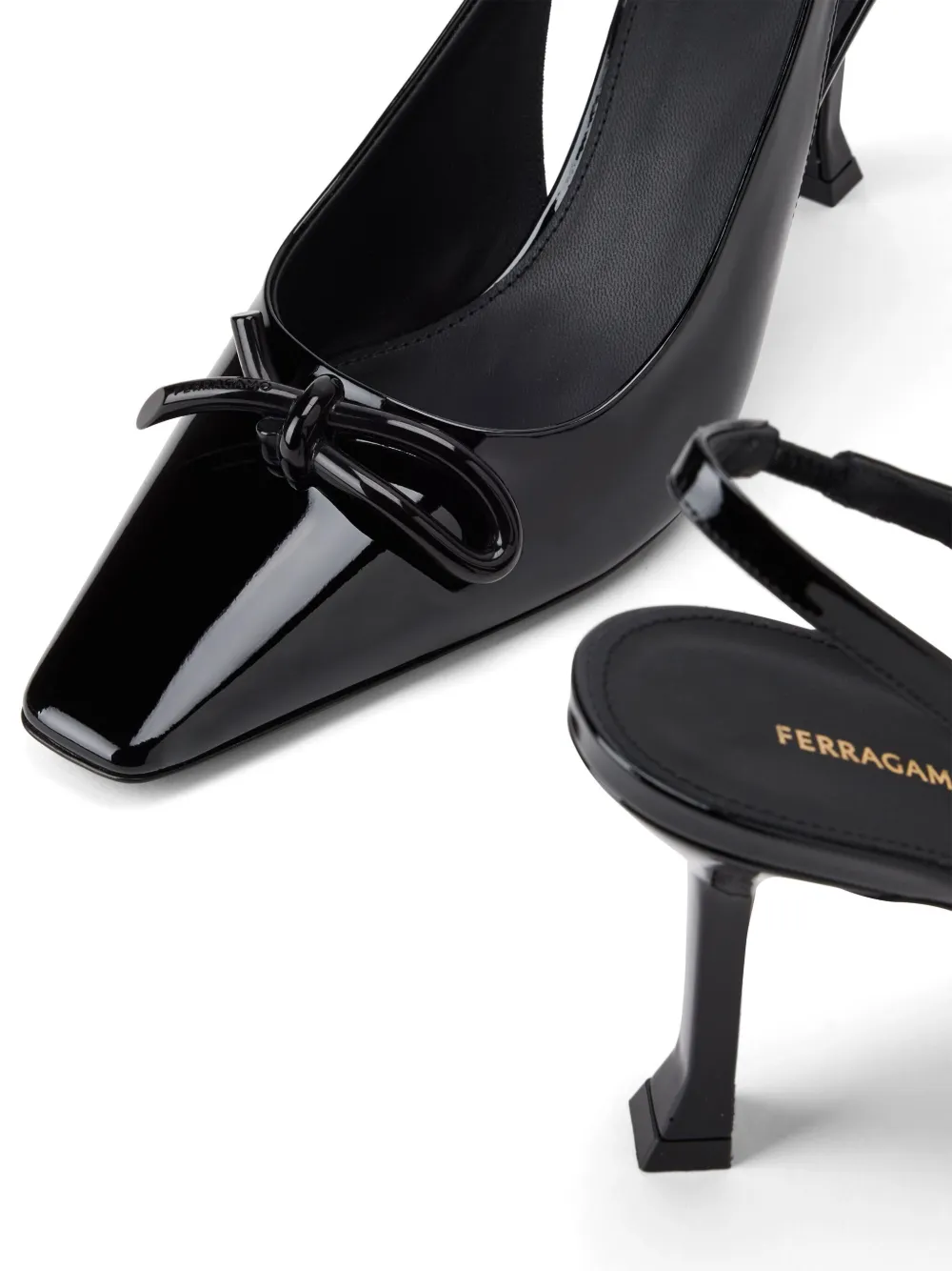 Ferragamo 80mm bow-detailing slingback pumps Black