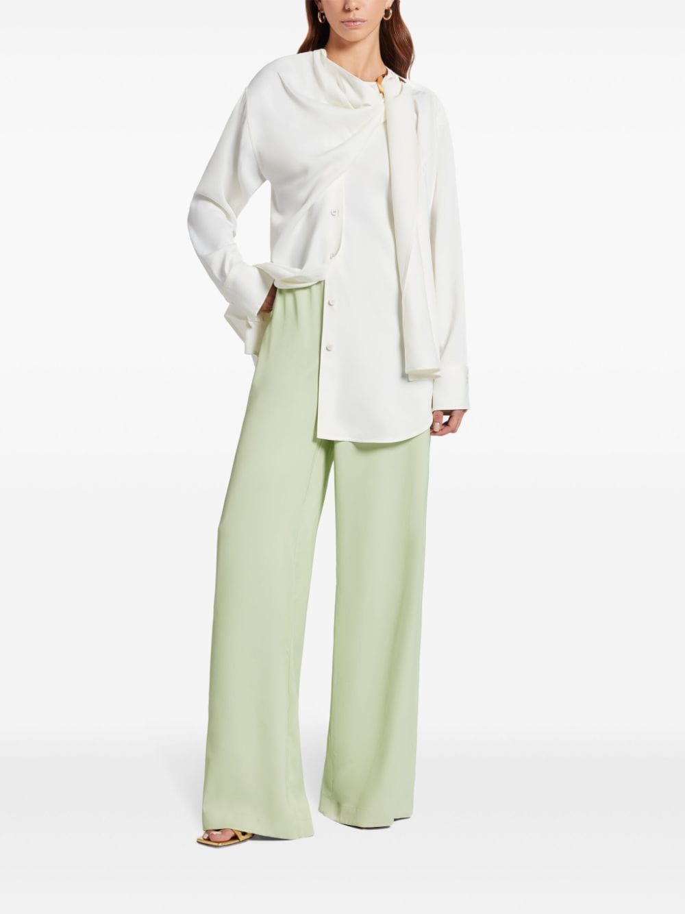 Ferragamo high-waist straight trousers - Groen