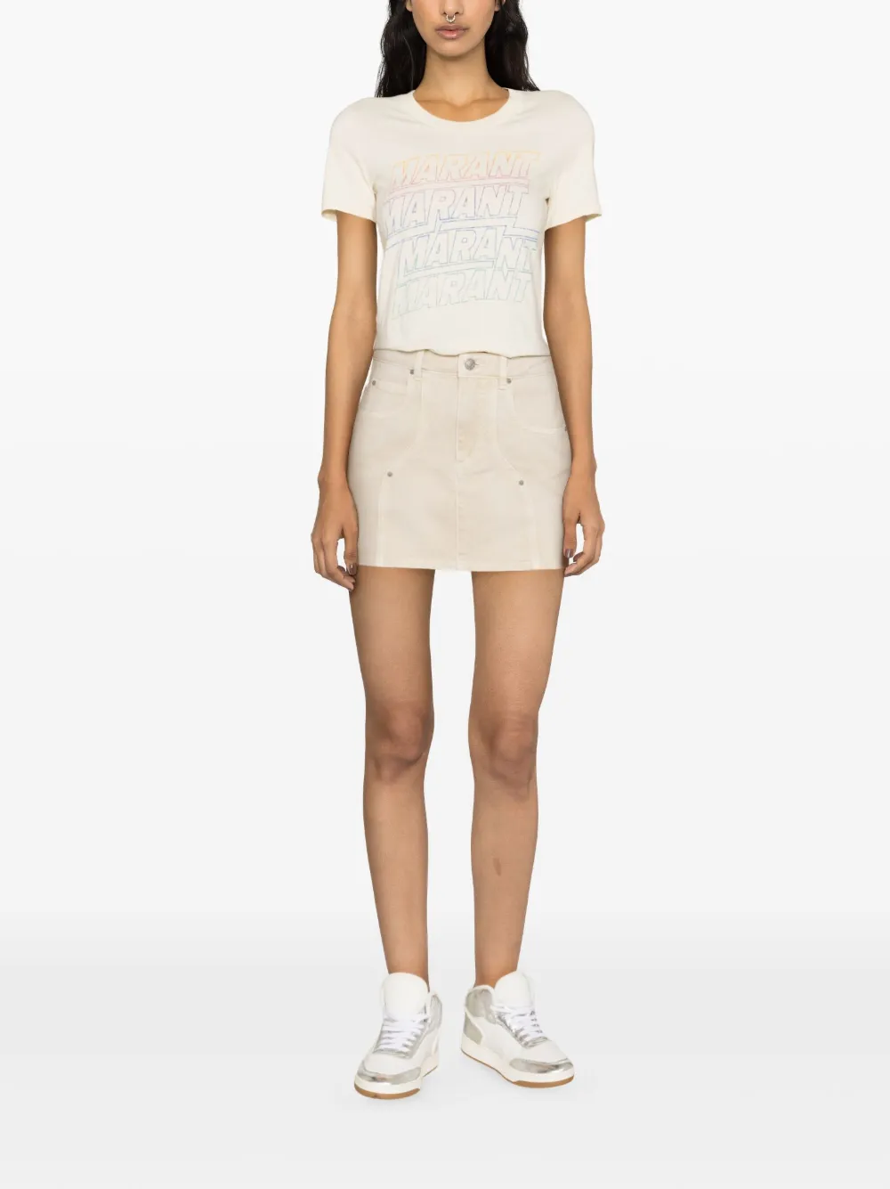 MARANT ÉTOILE Ziliani logo-print T-shirt - Beige