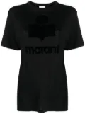 MARANT ÉTOILE Zewel flocked linen T-shirt - Black