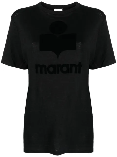 MARANT ÉTOILE Zewel flocked linen T-shirt