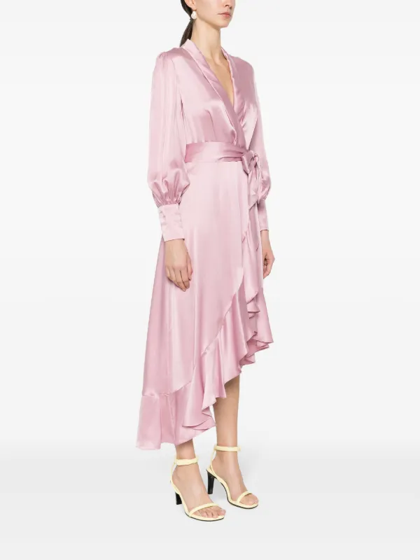 Silk midi dress long sleeve deals