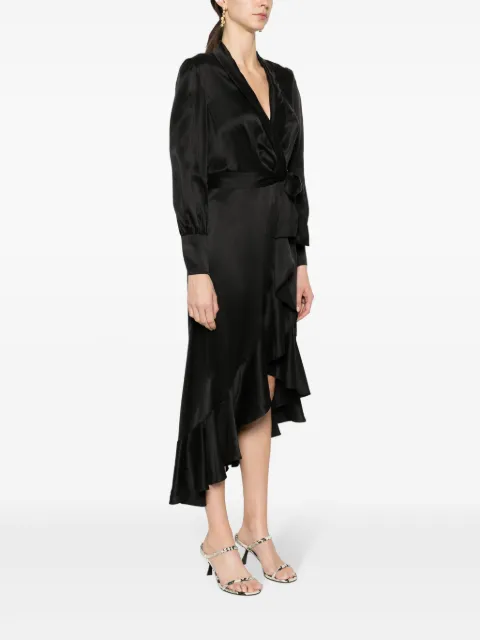 ZIMMERMANN long-sleeve wrap silk midi dress 8066DRMAT - 2