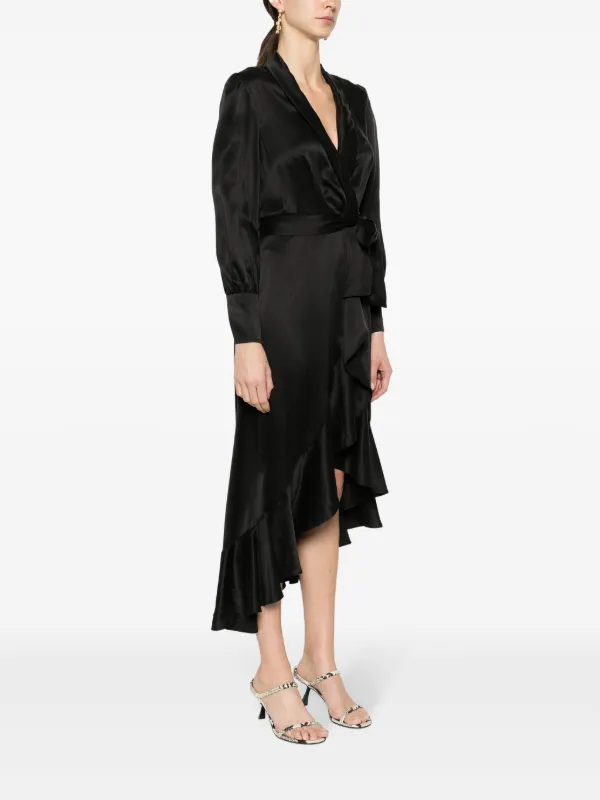 ZIMMERMANN シルク ラップドレス | ブラック | FARFETCH JP