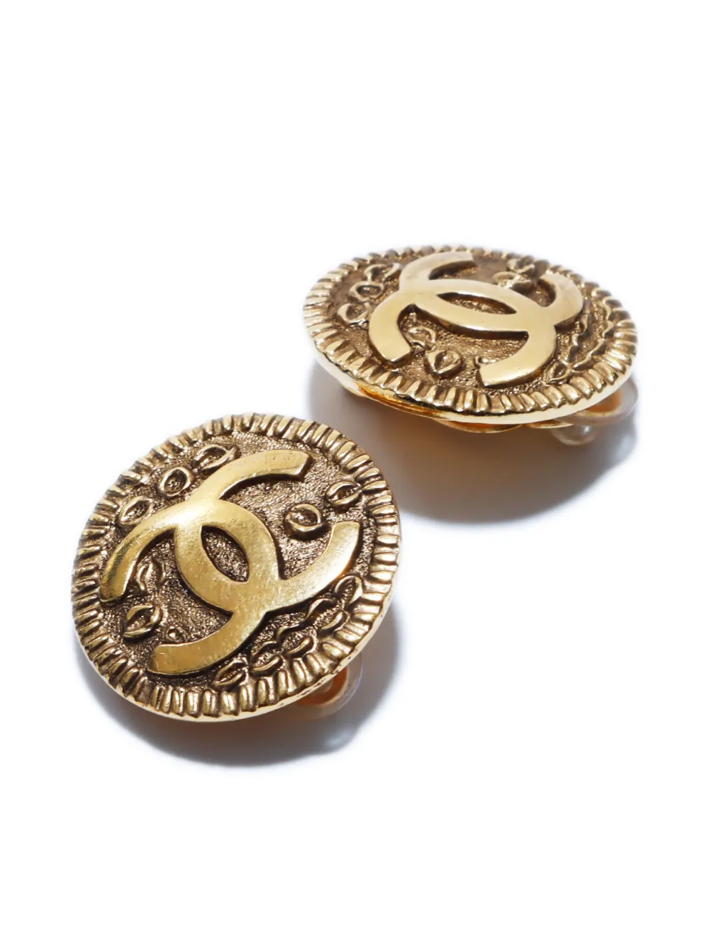 CHANEL Pre-Owned 1997 oorbellen met CC logo - Goud