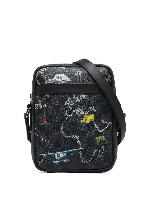 Louis Vuitton Pre-Owned 2019 pre-owned Damier Graphite Renaissance Map Danube Slim PM crossbody bag TYQ1DAFEEVP041KM - 0