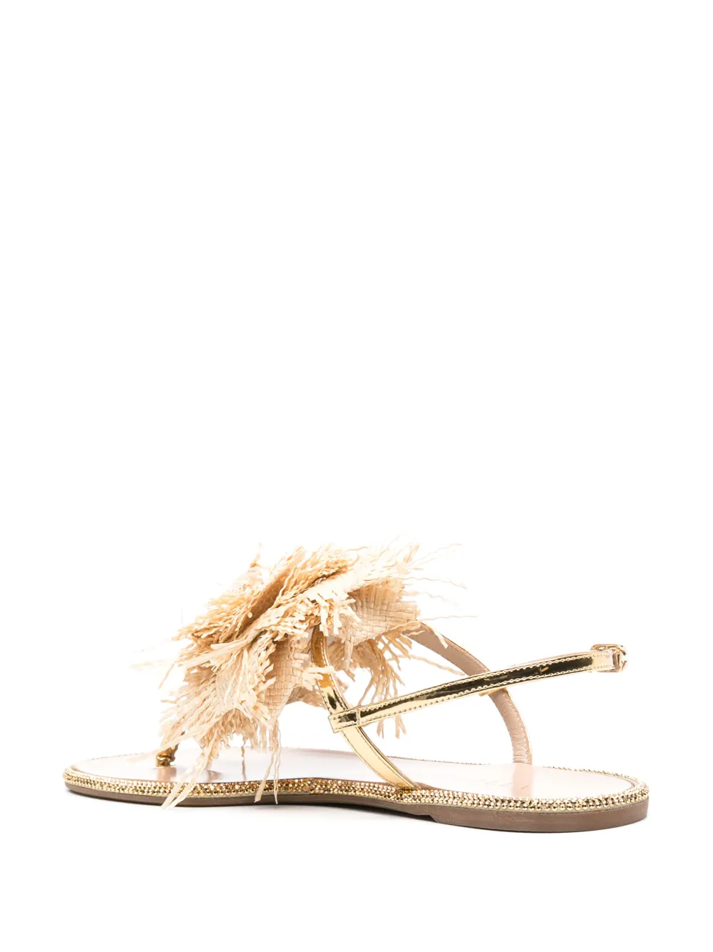 Affordable Le Silla Rose raffia-weave flat sandals Women