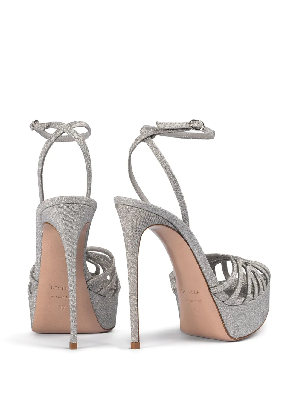 Le Silla 140mm Embrace sandals Silver