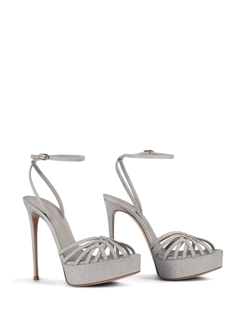 Le Silla 140mm Embrace sandals Silver
