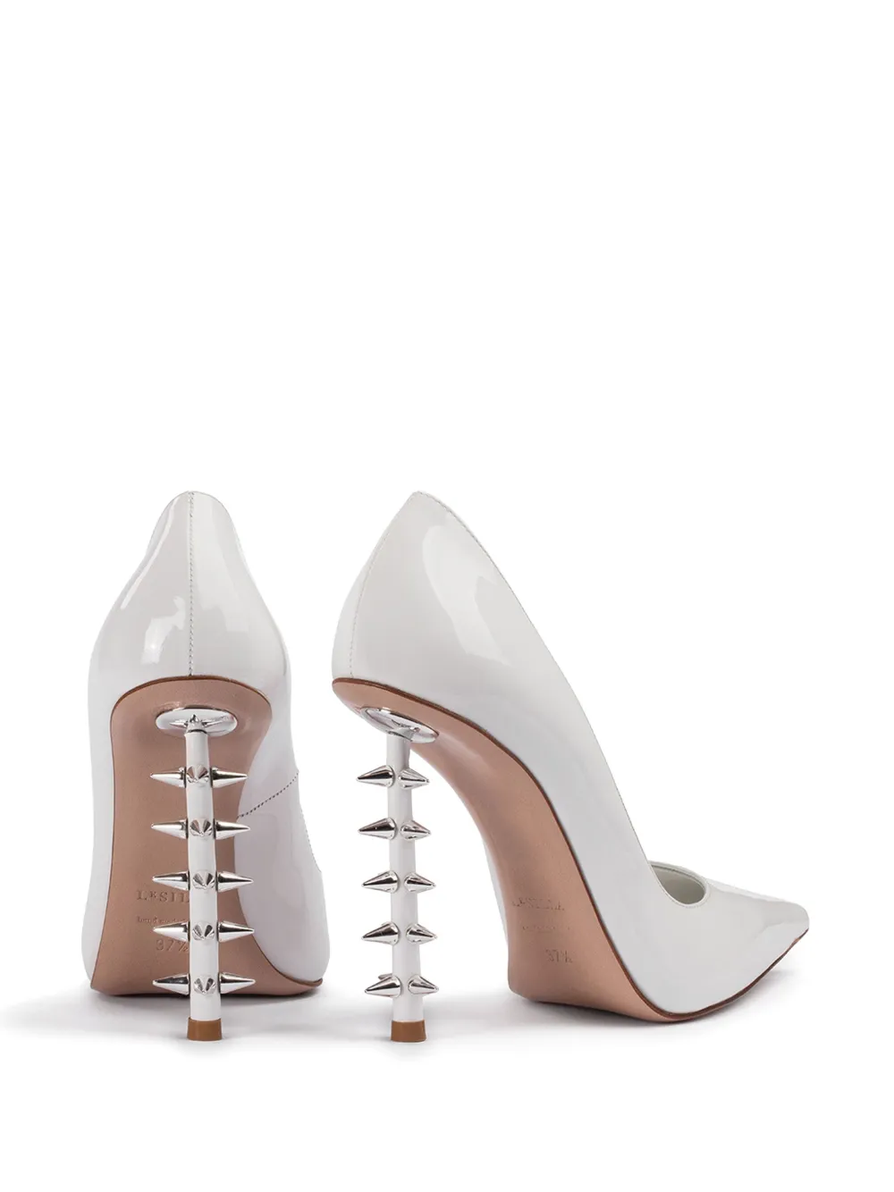 Shop Le Silla Jagger 120mm Leather Pumps In White