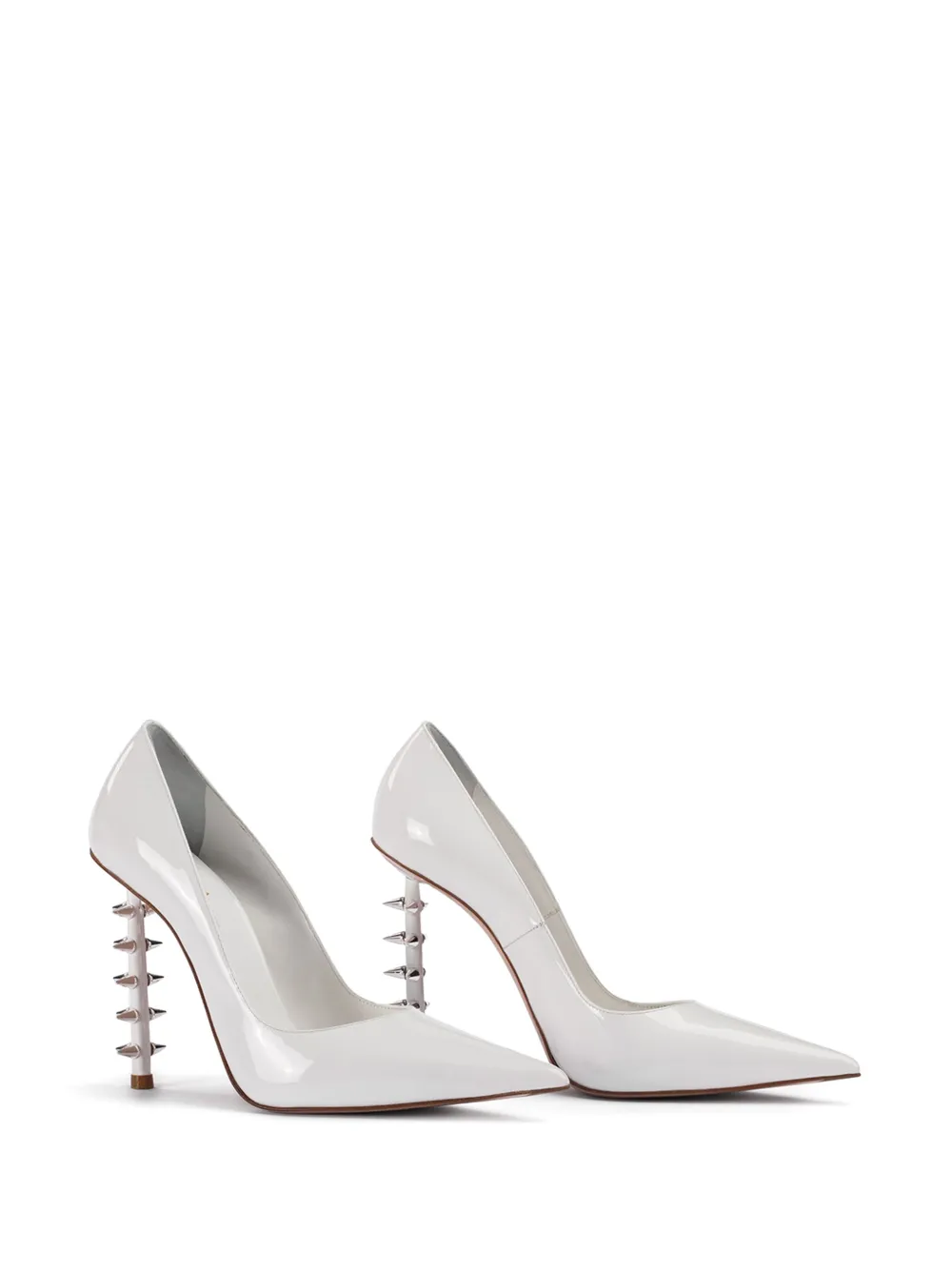 Shop Le Silla Jagger 120mm Leather Pumps In White